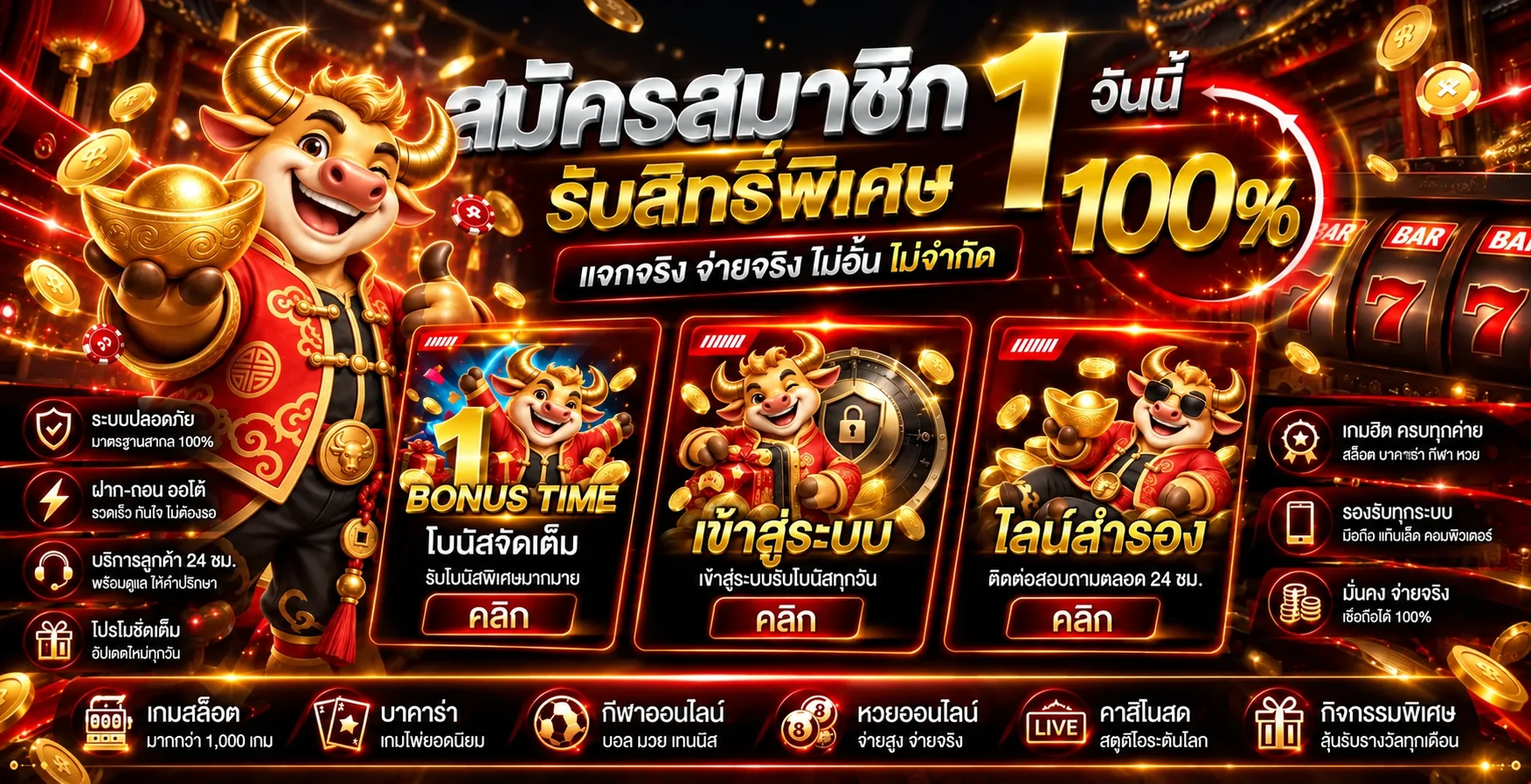 Scarlet สล็อตออนไลน์ พร้อมตัวละคร Fortune Ox